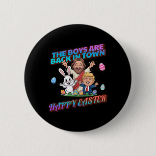 Grappige Pasen Jezus Paashaas Trump Jongens Zijn C Ronde Button 5,7 Cm