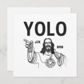 Grappige Pasen Jezus YOLO Joking BRB Feestdagenkaart (Voorkant / Achterkant)