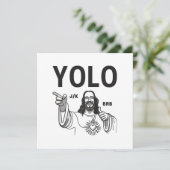 Grappige Pasen Jezus YOLO Joking BRB Feestdagenkaart (Staand voorkant)