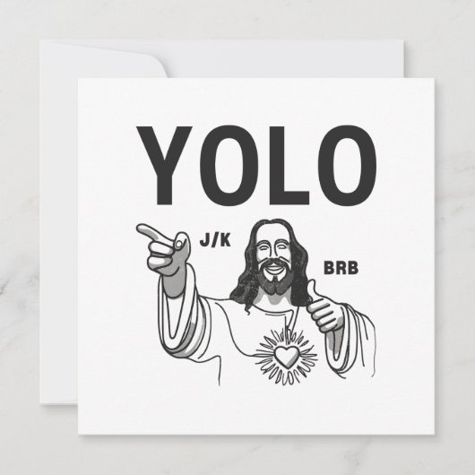 Grappige Pasen Jezus YOLO Joking BRB Feestdagenkaart (Voorkant)