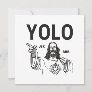 Grappige Pasen Jezus YOLO Joking BRB Feestdagenkaart