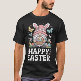 Grappige Pasen Kabouter Cartoon Met Eieren Mandje  T-shirt