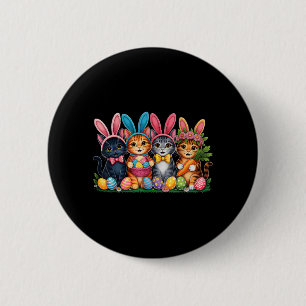 Grappige Pasen Katten Oren Konijn Eieren Lente voo Ronde Button 5,7 Cm