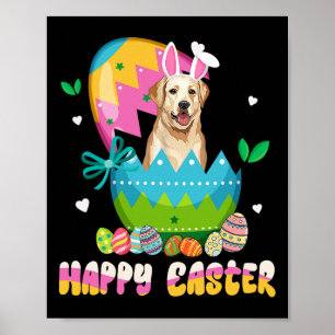 Grappige Pasen Labrador Retriever Hond Konijnenore Poster