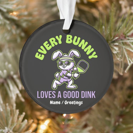 Grappige Pasen Pickleball Elke Konijn Houdt van ee Ornament (Boom)