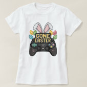 Grappige Pasen Pixel Art Bunny Controller T-shirt (Design voorkant)