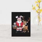 Grappige Pasen Sinterklaas met Bunny Ears en Egg B Kaart (Gele Bloem)