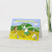 Grappige Pasen Zuster kaart, Dikke kat en Duncan Feestdagen Kaart (Voorkant)