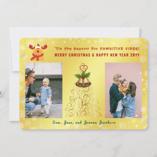 Grappige passieve Rudolph foto's Letter Schattige  Feestdagenkaart (Voorkant)