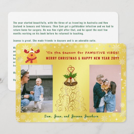 Grappige passieve Rudolph foto's Letter Schattige  Feestdagenkaart (Voorkant / Achterkant)