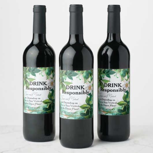 💍Grappige Passiflora Serenity Wijn Etiket (Flessen)