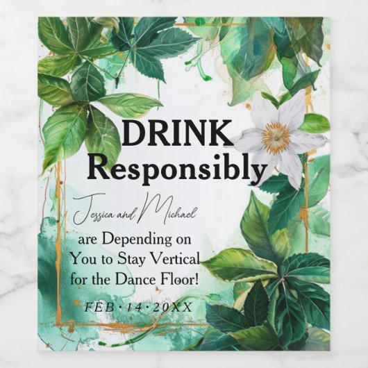 💍Grappige Passiflora Serenity Wijn Etiket (Enkel label)