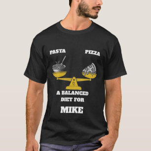 Grappige Pasta en Pizza Uitgebalanceerd Dieet Pers T-shirt