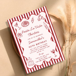 Grappige Pasta La Vista Italiaans diner 40e verjaa Kaart