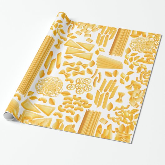 Grappige pasta print noedels patroon cadeaupapier (Uitgerold)