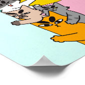 Grappige Pastel Humoristische Kat Poster (Hoek)