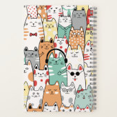 Grappige pastel katten terug naar school monogram  notitieboek