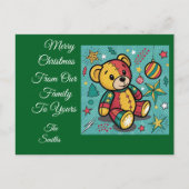 Grappige Patchwork Kerst Teddy Bear Feestdagenkaart (Voorkant)