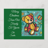 Grappige Patchwork Kerst Teddy Bear Feestdagenkaart (Voorkant)