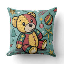 Grappige Patchwork Kerst Teddy Bear