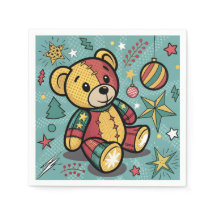 Grappige Patchwork Kerst Teddy Bear