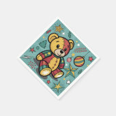 Grappige Patchwork Kerst Teddy Bear Servet (Hoek)