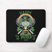 Grappige Patricks Dag Badminton Kostuum Vierbladig Muismat (Met muis)