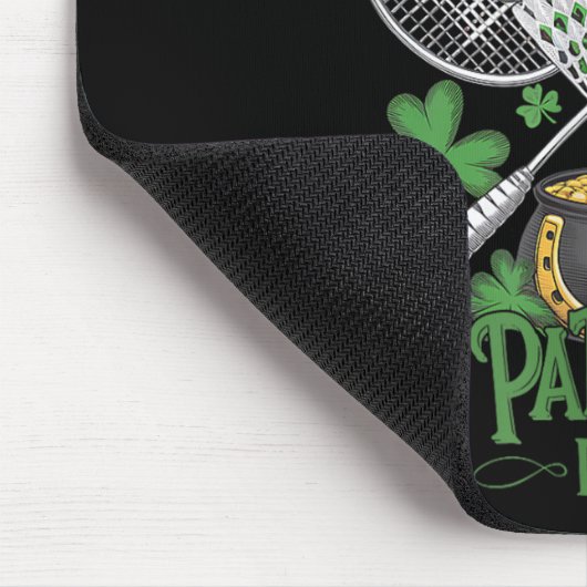 Grappige Patricks Day Badminton Kostuum Four-leaf  Muismat (Hoek)