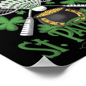 Grappige Patricks Day Badminton Kostuum Four-leaf Poster (Hoek)