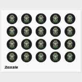 Grappige Patricks Day Badminton Kostuum Four-leaf Ronde Sticker (Vel)