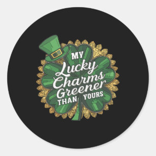 Grappige patricks day mijn geluksbrenger groener d ronde sticker