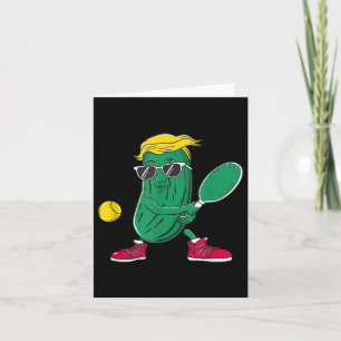 Grappige Patriotische Augurk Speler Speelt Pickleb Kaart