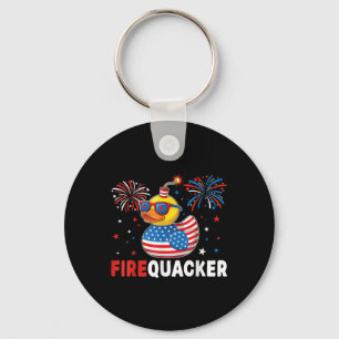 Grappige Patriotische Eend Vuurwerk Grap Independe Sleutelhanger