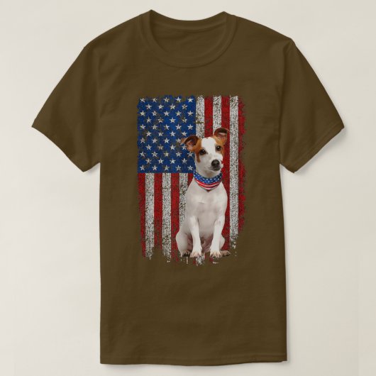 Grappige patriotische Jack Russell-terriër Amerika T-shirt (Design voorkant)