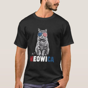 Grappige Patriotische Kat Meowica AF 4 juli VS Ame T-shirt
