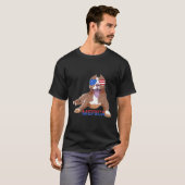 Grappige Patriott Pitbull Merica T-shirt (Voorkant volledig)