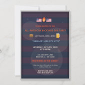 Grappige Patriottische 4 juli BBQ-feestuitnodiging Aankondiging (Voorkant)