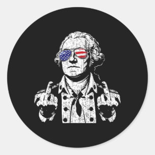 Grappige Patriottische Dom Oprichtende Vader Zonne Ronde Sticker