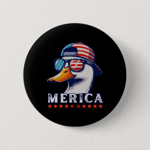 Grappige patriottische eendenliefhebbers 4 juli Gr Ronde Button 5,7 Cm