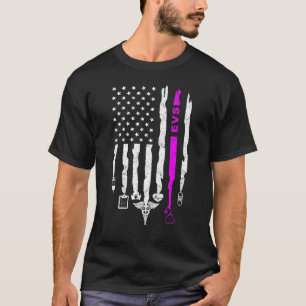 Grappige Patriottische EVS VS Vlag Verpleegsters W T-shirt