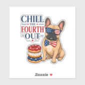 Grappige Patriottische Franse Chille Vierde Uit Ho Sticker (Vel)