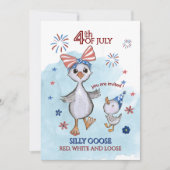 Grappige Patriottische Gans Rood, Wit en Losse Kaart (Voorkant)