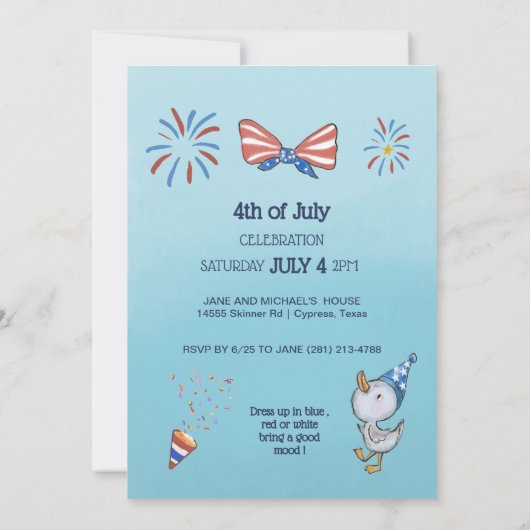 Grappige Patriottische Gans Rood, Wit en Losse Kaart (Achterkant)