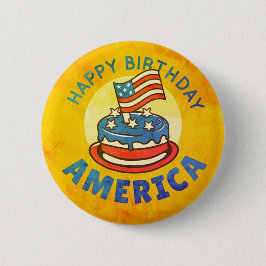 Grappige Patriottische Groet VS Land Ronde Button 5,7 Cm