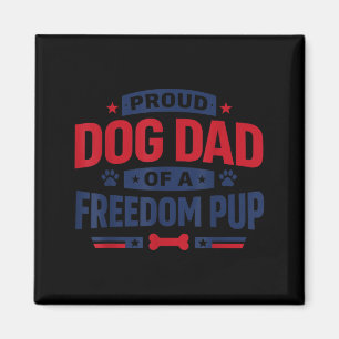 Grappige Patriottische Hond Papa 4 juli Magneet