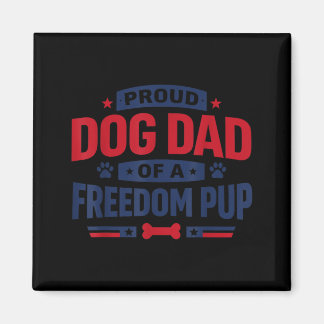 Grappige Patriottische Hond Papa 4 juli Magneet