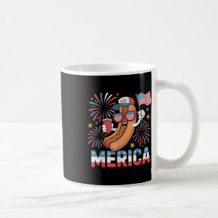 Grappige patriottische hotdog merica stijl 4 juli koffiemok