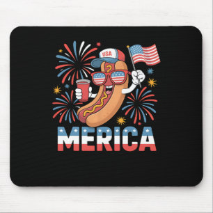 Grappige patriottische hotdog merica stijl 4 juli  muismat