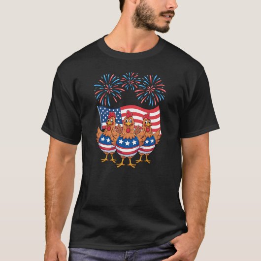 Grappige Patriottische Kippen VS Vlag 4 juli T-shirt (Voorkant)