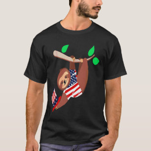Grappige Patriottische luiaard 4 van juli Veterane T-shirt